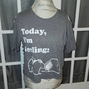 Mighty Fine Presents Peanuts Womens‎ Gray Snoopy Shirt XL